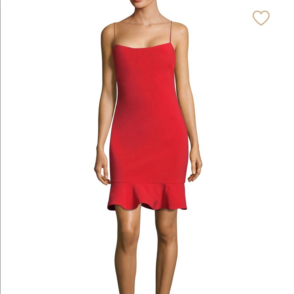 Likely Red Flutter Hem Dress